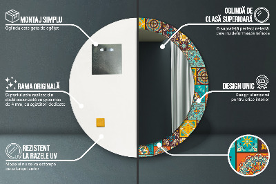 Miroir rond imprimé Motif arabe