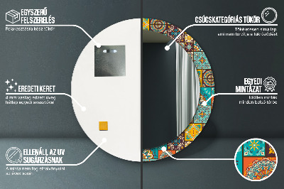 Miroir rond imprimé Motif arabe