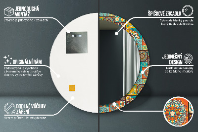 Miroir rond imprimé Motif arabe