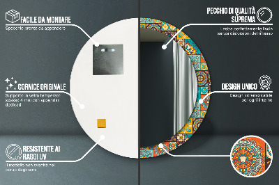Miroir rond imprimé Motif arabe
