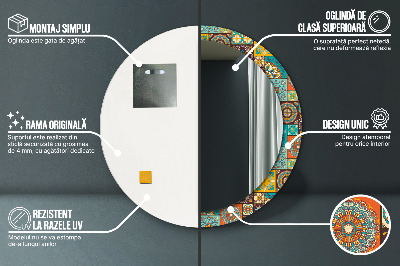 Miroir rond imprimé Motif arabe