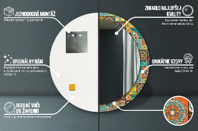 Miroir rond imprimé Motif arabe