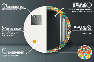 Miroir rond imprimé Motif arabe