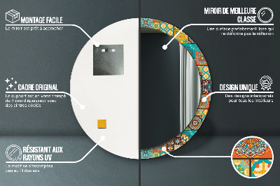 Miroir rond imprimé Motif arabe