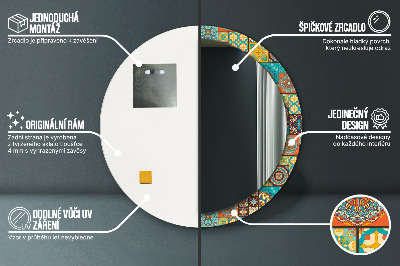 Miroir rond imprimé Motif arabe