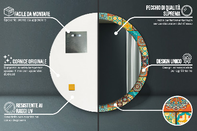 Miroir rond imprimé Motif arabe