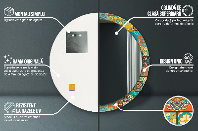 Miroir rond imprimé Motif arabe