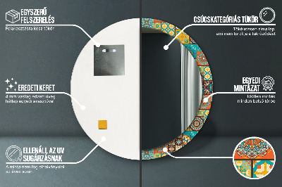Miroir rond imprimé Motif arabe
