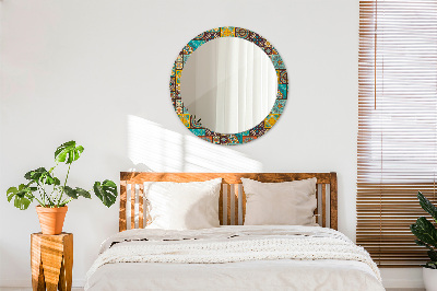 Miroir rond imprimé Motif arabe