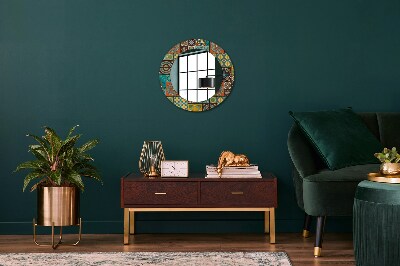 Miroir rond imprimé Motif arabe