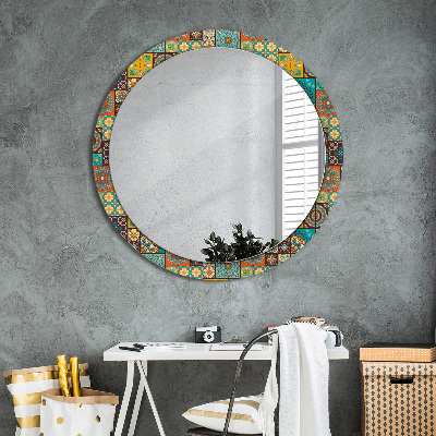 Miroir rond imprimé Motif arabe