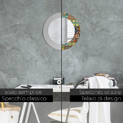 Miroir rond imprimé Motif arabe