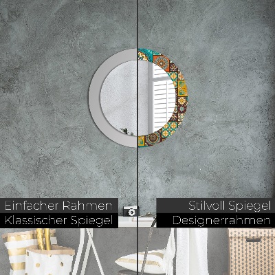 Miroir rond imprimé Motif arabe