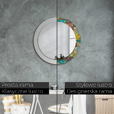 Miroir rond imprimé Motif arabe