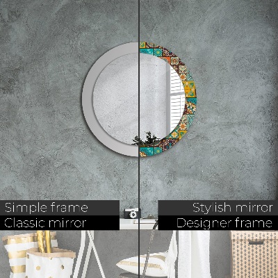 Miroir rond imprimé Motif arabe