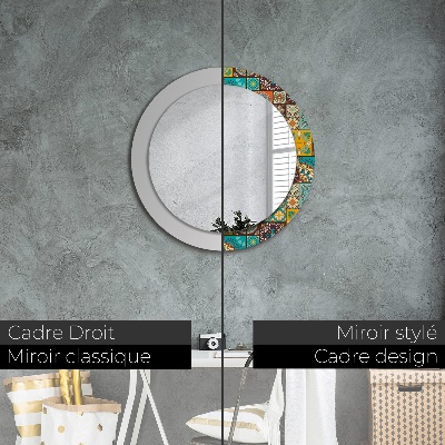 Miroir rond imprimé Motif arabe
