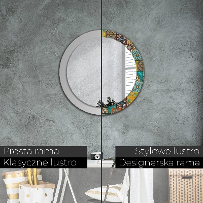 Miroir rond imprimé Motif arabe