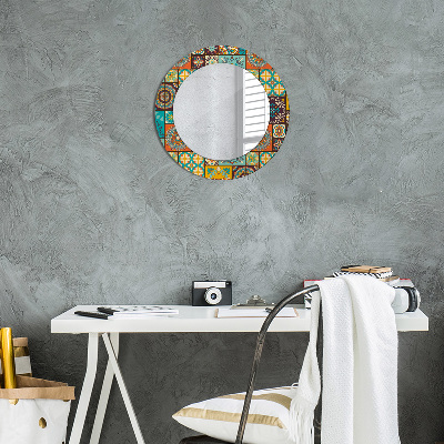 Miroir rond imprimé Motif arabe