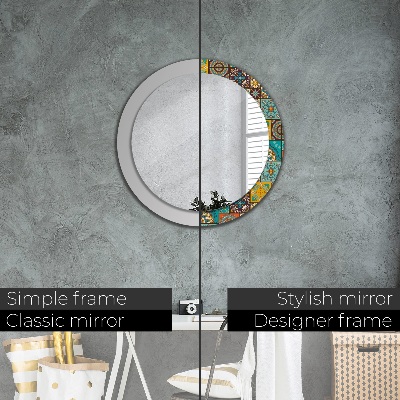 Miroir rond imprimé Motif arabe