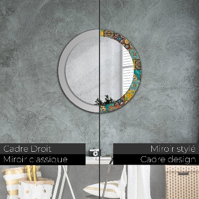 Miroir rond imprimé Motif arabe