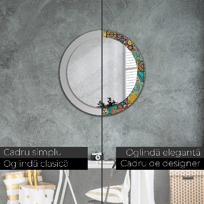 Miroir rond imprimé Motif arabe