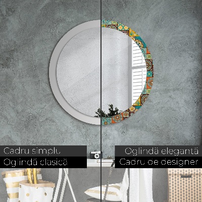 Miroir rond imprimé Motif arabe