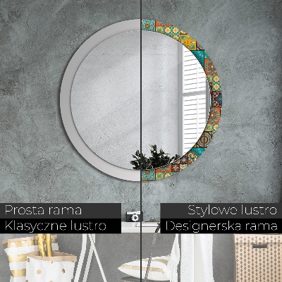Miroir rond imprimé Motif arabe