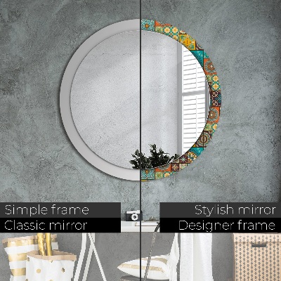 Miroir rond imprimé Motif arabe