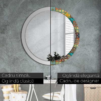 Miroir rond imprimé Motif arabe