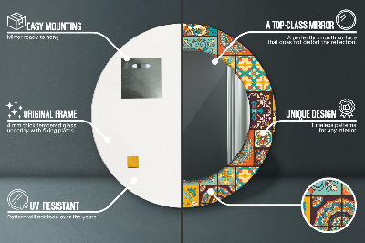 Miroir rond imprimé Motif arabe