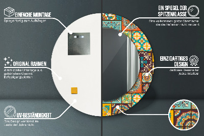 Miroir rond imprimé Motif arabe