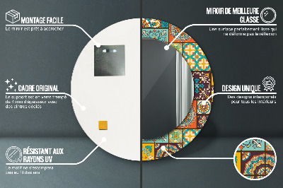 Miroir rond imprimé Motif arabe