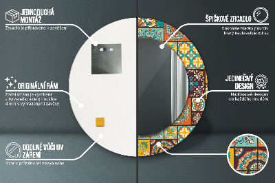 Miroir rond imprimé Motif arabe
