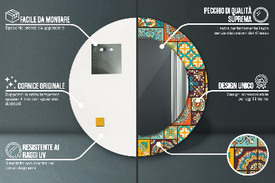 Miroir rond imprimé Motif arabe