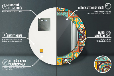 Miroir rond imprimé Motif arabe
