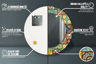 Miroir rond imprimé Motif arabe