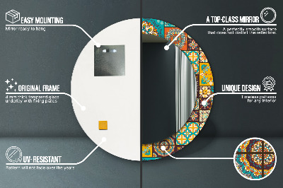Miroir rond imprimé Motif arabe