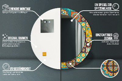 Miroir rond imprimé Motif arabe