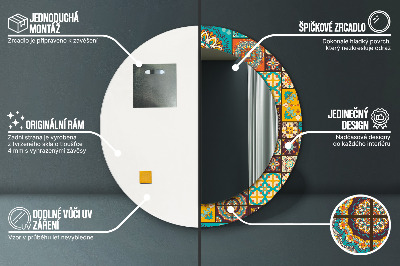 Miroir rond imprimé Motif arabe