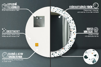 Miroir rond avec décoration Pierre naturelle