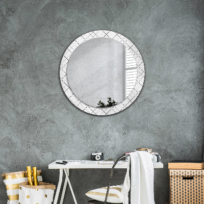 Miroir rond imprimé Lignes transversales