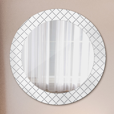 Miroir rond imprimé Lignes transversales