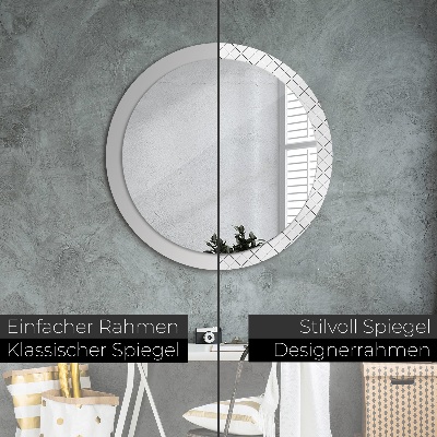 Miroir rond imprimé Lignes transversales
