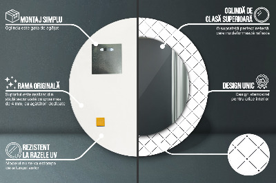 Miroir rond imprimé Lignes transversales