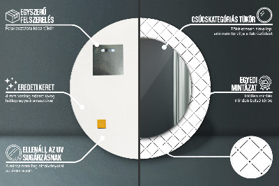 Miroir rond imprimé Lignes transversales