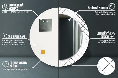 Miroir rond imprimé Lignes transversales