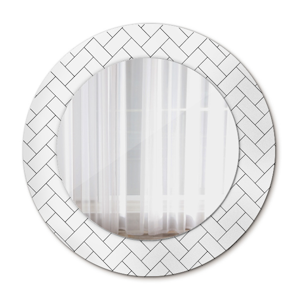 Miroir rond avec décoration Chevrons