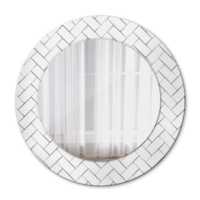 Miroir rond avec décoration Chevrons
