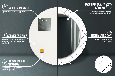 Miroir rond avec décoration Chevrons