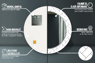 Miroir rond avec décoration Chevrons